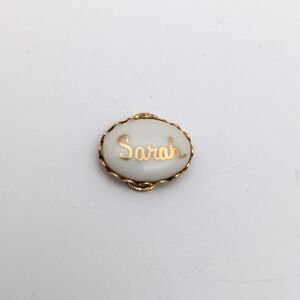 Custom Name 'Sarah' Ceramic Bead in Gold